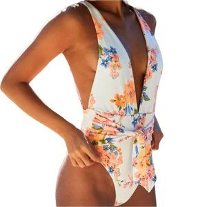 Maaji L Free Spirit McDreamy Reversible One Piece Swimsuit Floral Deep V